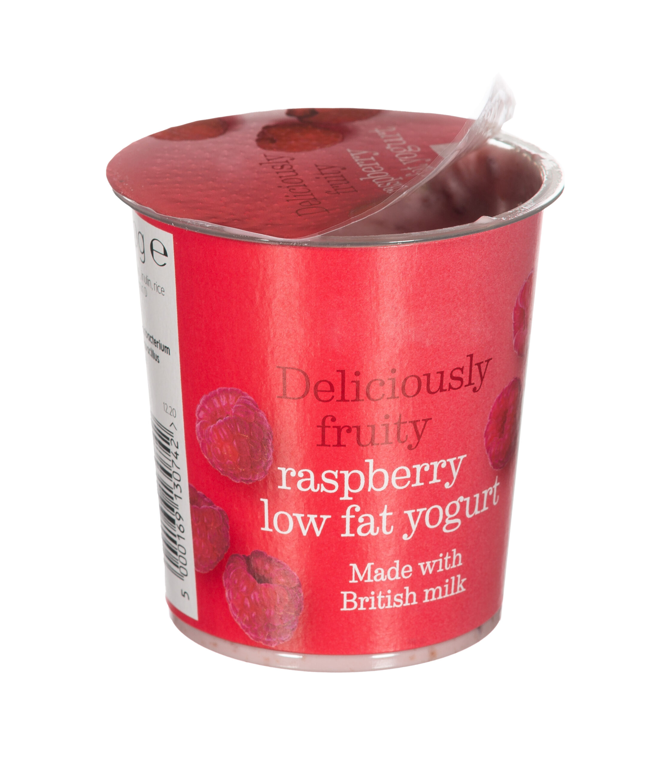 Yogurt pot with heat sealed foil lid produced by profiled die heat sealing